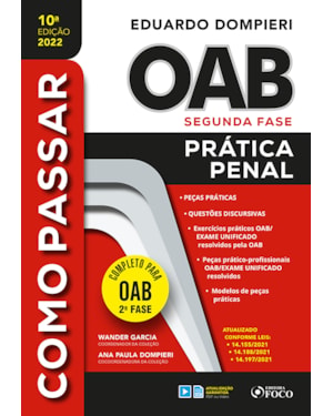 COMO PASSAR NA OAB 2ª FASE - PRÁTICA PENAL 10ª ED - 2022