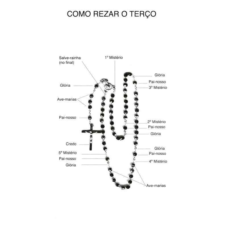 COMO REZAR O TERÇO - PRETO E BRANCO