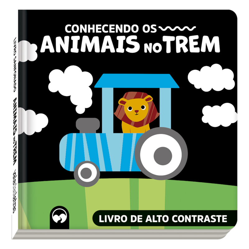CONHECENDO OS ANIMAIS NO TREM: LIVRO SANFONADO COM ALTO CONSTRASTE PARA BEBÊS