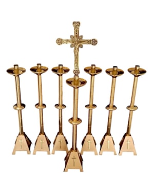 CONJUNTO DE CASTIÇAIS 7 PEÇAS 50CM DE ALTURA