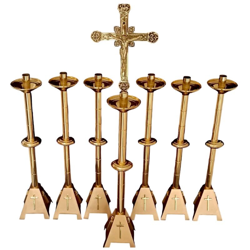 CONJUNTO DE CASTIÇAIS 7 PEÇAS 50CM DE ALTURA