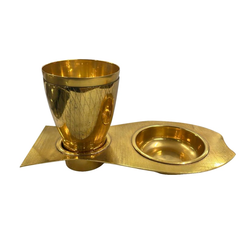 CONJUNTO DUAS ESPÉCIES 11CM DE ALTURA DOURADO 80 PARTICULAS