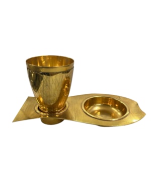 CONJUNTO DUAS ESPÉCIES 11CM DE ALTURA DOURADO 80 PARTICULAS