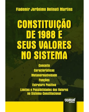CONSTITUIÇÃO DE 1988 E SEUS VALORES NO SISTEMA - CONCEITO - CARACTERÍSTICAS - METANORMATIVIDADE - FUNÇÕES - ESTRUTURA POSITIVA - LIMITES E POSSIBILIDADES DOS VALORES NO SISTEMA CONSTITUCIONAL