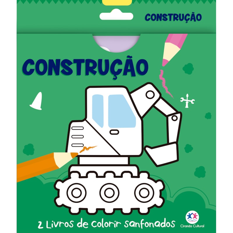 CONSTRUÇÃO - 2 LIVROS DE COLORIR SANFONADOS