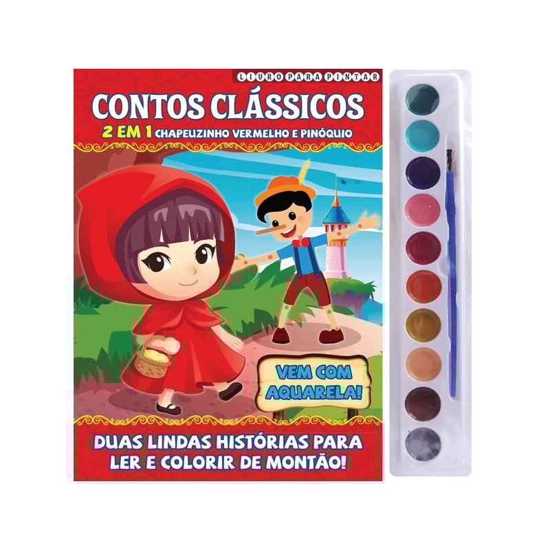 CONTOS CLÁSSICOS LIVRO PARA PINTAR 2 EM 1