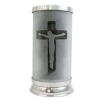 COPO PARA VELA FOSCO VAZADO CRUZ E CRISTO VAZADO