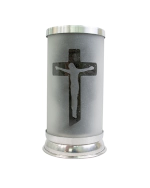 COPO PARA VELA FOSCO VAZADO CRUZ E CRISTO VAZADO