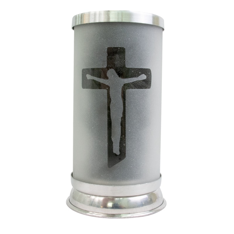 COPO PARA VELA FOSCO VAZADO CRUZ E CRISTO VAZADO
