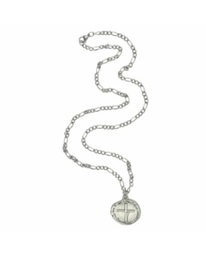 CORRENTE INOX MEDALHA DAS DUAS CRUZES MASCULINA 28MM