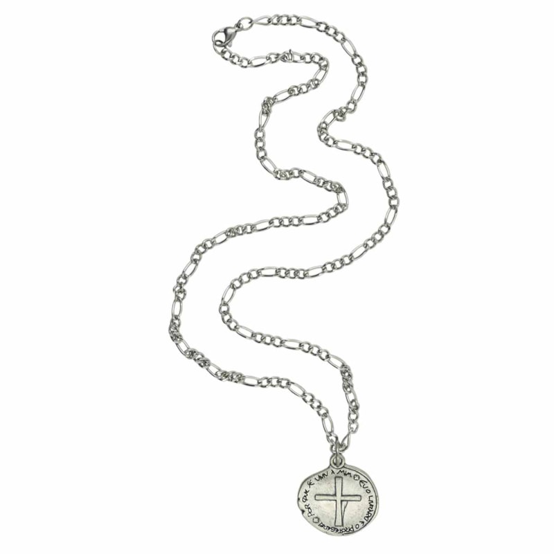 CORRENTE INOX MEDALHA DAS DUAS CRUZES MASCULINA 28MM