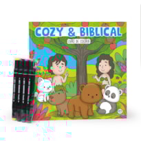 COZY AND BIBLICAL - LIVRO DE COLORIR COM 4 CANETINHAS