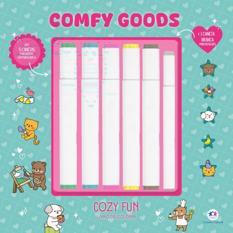 COZY FUN - LIVRO DE COLORIR COM MARCADORES