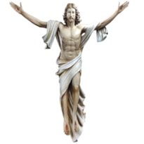 CRISTO RESSUSCITADO FIBRA DE VIDRO 100CM DE ALTURA