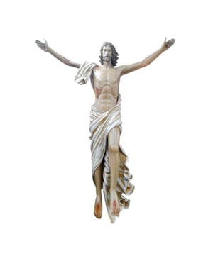 CRISTO RESSUSCITADO FIBRA DE VIDRO 150CM DE ALTURA