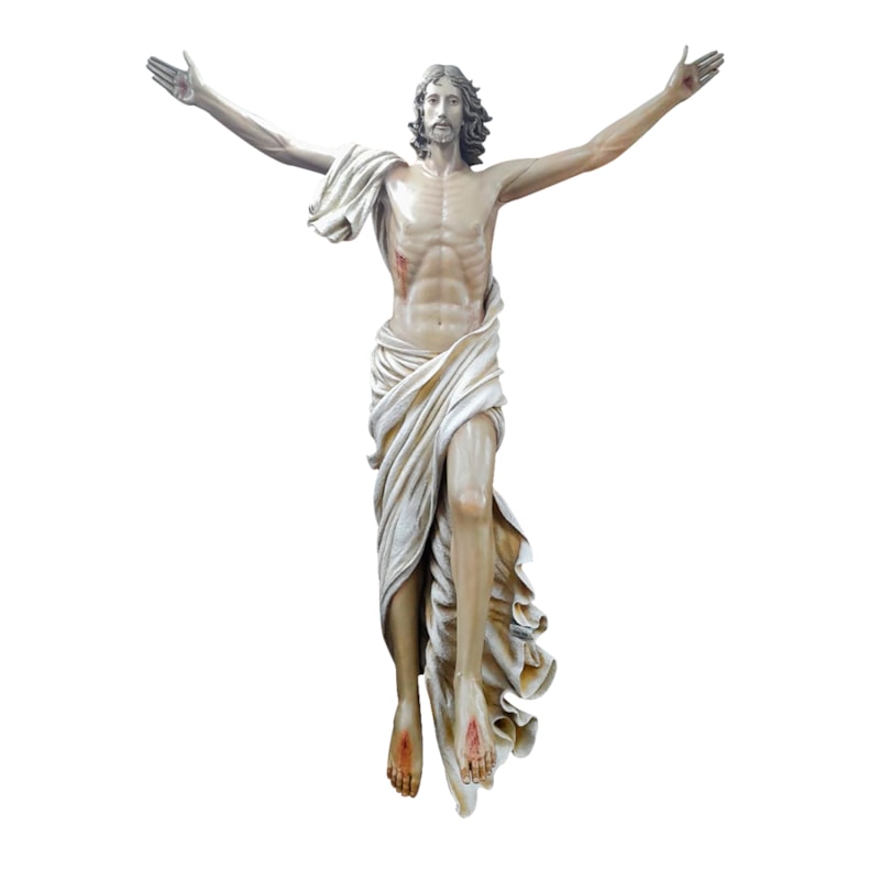 CRISTO RESSUSCITADO FIBRA DE VIDRO 150CM DE ALTURA