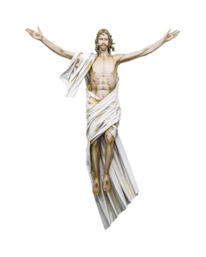 CRISTO RESSUSCITADO FIBRA DE VIDRO 180CM DE ALTURA