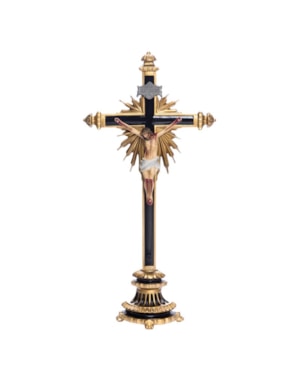 CRUCIFIXO 50CM ORNADO BARROCO COM BASE - MESA E PAREDE