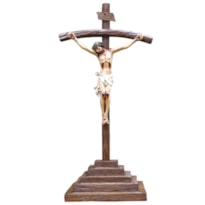 CRUCIFIXO COM BASE 115CM COLORIDO