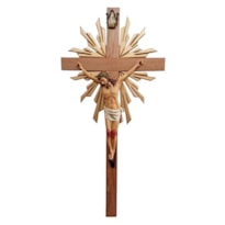 CRUCIFIXO, CRUZ: 110 CM (COM RESPLENDOR) - MADEIRA | CORPO: 70 CM - RESINA