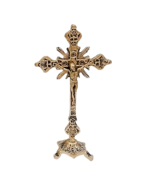 CRUCIFIXO DE MESA 21X12CM BRONZE