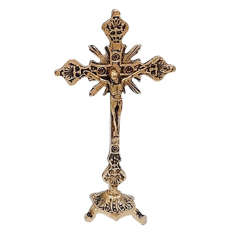 CRUCIFIXO DE MESA 21X12CM BRONZE