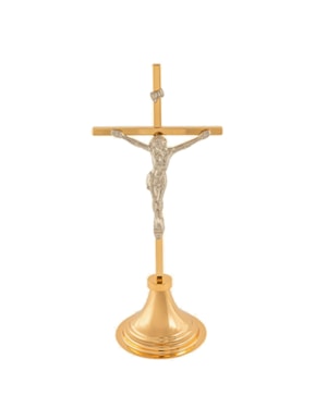 CRUCIFIXO DE MESA 24CM ALTURA DOURADO