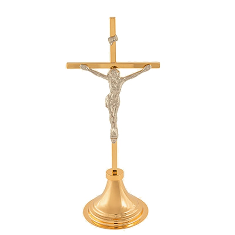 CRUCIFIXO DE MESA 24CM ALTURA DOURADO