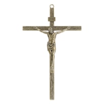 CRUCIFIXO DE PAREDE JESUS OURO VELHO 25CM