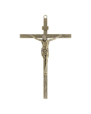 CRUCIFIXO DE PAREDE JESUS OURO VELHO 25CM