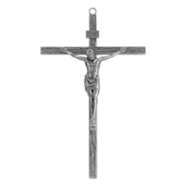 CRUCIFIXO DE PAREDE JESUS PRATA VELHA 25CM