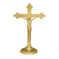 CRUCIFIXO DOURADO ESTILO BIZANTINO - 32X22CM