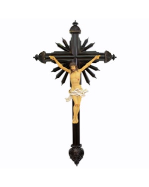 CRUCIFIXO ORNADO DE PAREDE 25X46CM RESINA