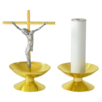 CRUCIFIXO OU CASTIÇAL 22CM DE ALTURA DOURADO