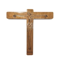 CRUCIFIXO "VINDE, Ó DEUS" MARROM