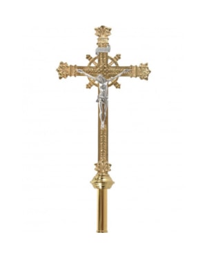 CRUZ PROCESSIONAL 51CM DE ALTURA DOURADA