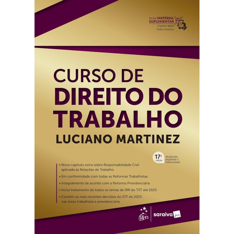 CURSO DE DIREITO DO TRABALHO - 17ª EDIÇÃO 2026