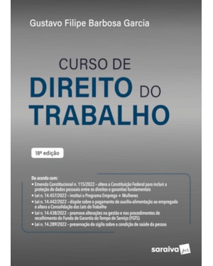 CURSO DE DIREITO DO TRABALHO - 18ª EDIÇÃO 2023