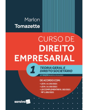 CURSO DE DIREITO EMPRESARIAL - VOL. 1 - 13ª EDIÇÃO 2022