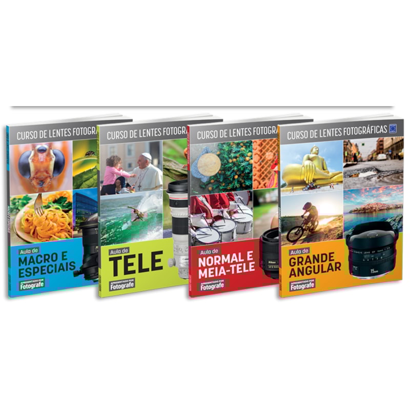 CURSO DE LENTES FOTOGRÁFICAS - COLEÇÃO 4 LIVROS