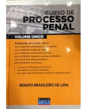 CURSO DE PROCESSO PENAL - VOLUME UNICO