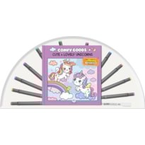 CUTE AND LOVELY UNICORNS - LIVRO PARA COLORIR COM 12 CANETINHAS