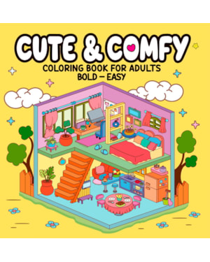 CUTE & COMFY COLORING BOOK FOR ADULTS - BOLD EASY - LIVRO DE COLORIR ADULTO