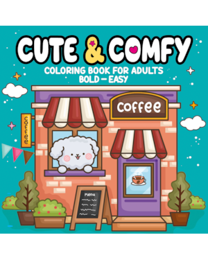 CUTE & COMFY COLORING BOOK FOR ADULTS - BOLD EASY - LIVRO DE COLORIR ADULTO