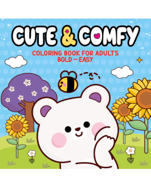 CUTE & COMFY COLORING BOOK FOR ADULTS - BOLD EASY - LIVRO DE COLORIR ADULTO