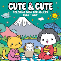 CUTE & COMFY COLORING BOOK FOR ADULTS - BOLD EASY - LIVRO DE COLORIR ADULTO