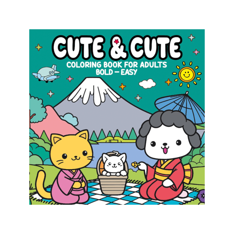 CUTE & COMFY COLORING BOOK FOR ADULTS - BOLD EASY - LIVRO DE COLORIR ADULTO