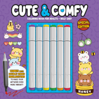 CUTE & COMFY COLORING BOOK FOR ADULTS - BOLD EASY - SPECIAL EDITION - LIVRO DE COLORIR ADULTO