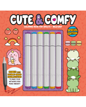 CUTE & COMFY COLORING BOOK FOR ADULTS - BOLD EASY - SPECIAL EDITION - LIVRO DE COLORIR ADULTO
