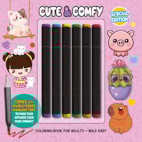 CUTE & COMFY COLORING BOOK FOR ADULTS - BOLD EASY - SPECIAL EDITION - LIVRO DE COLORIR ADULTO
